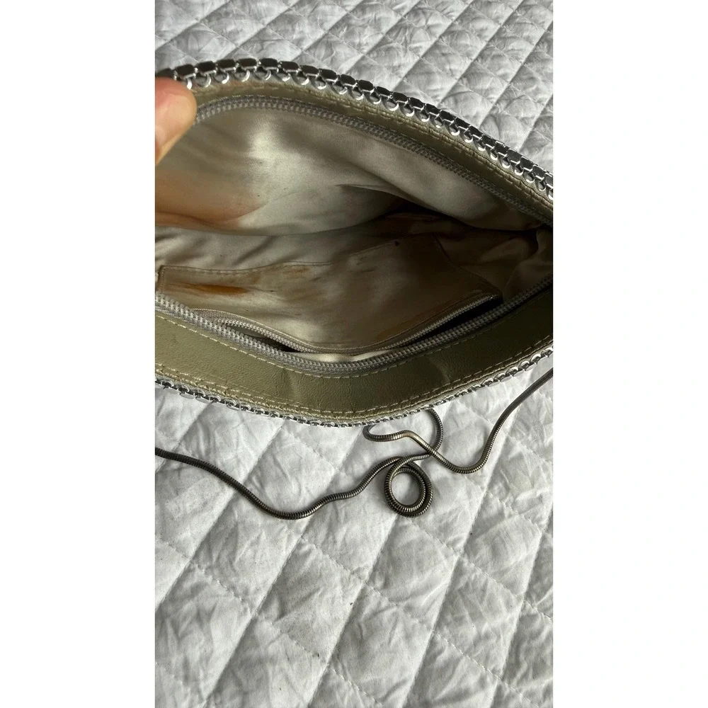 Lyrella‎ Vintage Silver Chainmail Mesh Evening Bag Crossbody Snake Chain Strap